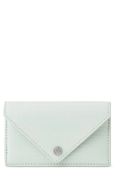 Dagne Dover Coated Canvas Card Case In Moon Mist