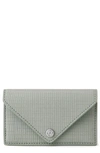 Dagne Dover Coated Canvas Card Case In Sage