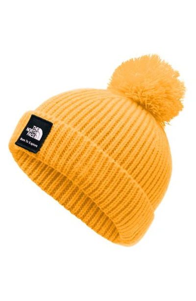 The North Face Babies' Box Logo Pom Beanie In Tnf Yellow