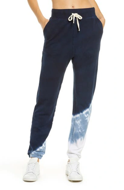 Electric & Rose Vendimia Tie Dye Jogger Sweatpants In Echo Wash Indigo/ Cloud