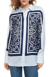 SCOTCH & SODA BANNER BUTTON-UP BLOUSE,155885