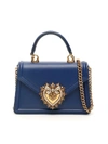 Dolce & Gabbana Small Devotion Top-handle Bag In Blu (blue)