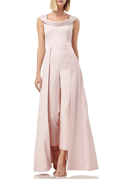 Kay Unger Jumpsuit Gown In Blush