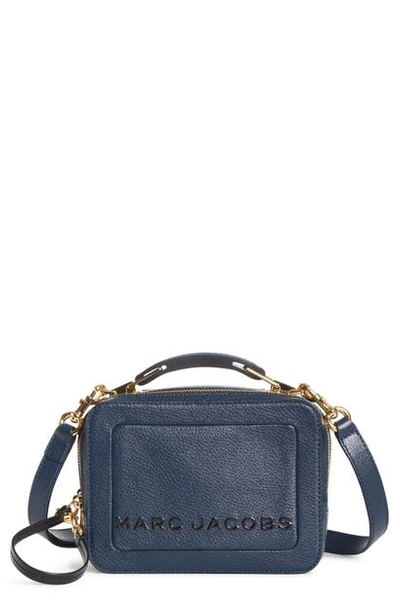 The Marc Jacobs The Box 20 Leather Crossbody Bag In Blue Sea