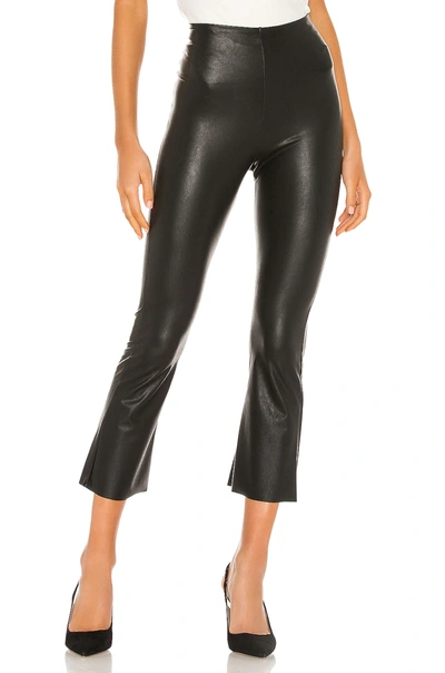 Commando Cropped Flared High-rise Faux-leather Trousers In Black