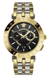 VERSACE V-RACE DUAL TIME BRACELET WATCH, 46MM,VEBV00519