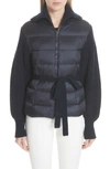 MONCLER QUILTED DOWN FRONT BELTED WOOL & CASHMERE CARDIGAN,D20939472700979BJ