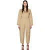 Givenchy Cargo Jumpsuit In Taffeta In Marrone