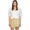 Chloé Ruffle-trimmed Ramie Wrap Top In 107 Milk