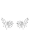 Hueb Luminus 18k White Gold Diamond Curved Earrings In Diamond
