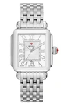 Michele Deco Madison Diamond Dial Watch Head & Bracelet, 33mm In Silver