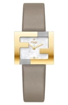 FENDI MANIA DIAMOND LEATHER STRAP WATCH, 24MM X 20MM,F100202101