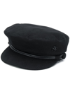 Maison Michel Abby Embellished Wool-felt Cap In Black
