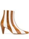 KALDA LIO STRIPED ANKLE BOOTS