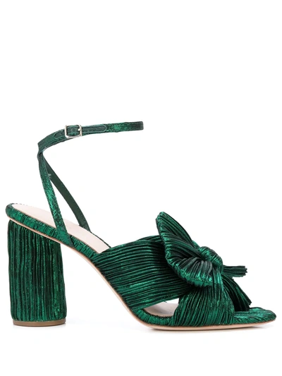 Loeffler Randall Women's Camellia Bow High Heel Sandals In Emerald
