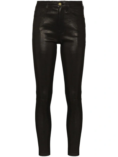 FRAME LE HIGH SKINNY LEATHER TROUSERS
