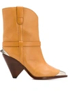 Isabel Marant Lamsy Leather Ankle Boots In Neutrals