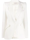 Alexander Mcqueen Single-breasted Peaked Lapels Blazer In White