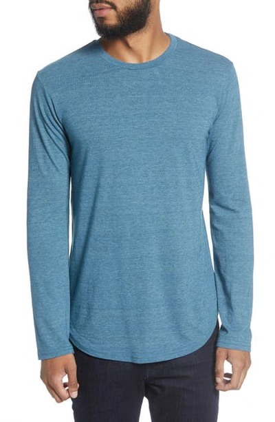 Goodlife Triblend Scallop Long Sleeve Crewneck T-shirt In Indian Teal
