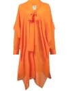 MAISON RABIH KAYROUZ WOVEN ETAMINE DRESS ORANGE,R913