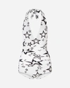 DOLCE & GABBANA MILLENNIALS STAR PRINT SWIMSUIT WITH PLUNGING NECKLINE