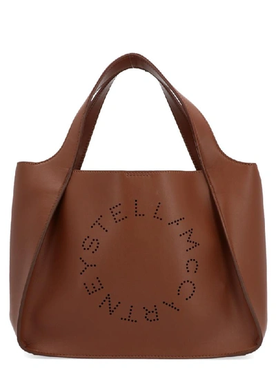 Stella Mccartney Stella Logo Shoulder Bag In Cinnamon/gold