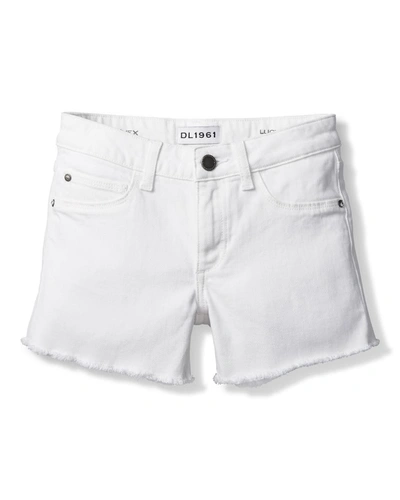 Dl Premium Denim Kids' Girl's Lucy Cut Off Denim Shorts In White