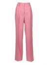 Givenchy Wide Wool Pants In Pink