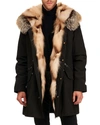 GORSKI MEN'S FOX FUR TRIM PARKA,PROD226220334