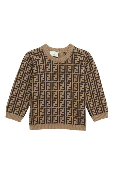 Fendi Babies' Logo Sweater In F0lmj Brown