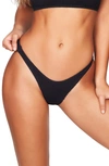 Bound By Bond-eye The Scene High-cut Ribbed Bikini Bottoms In Black