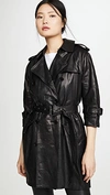 R13 LEATHER 3/4 SLEEVE TRENCH