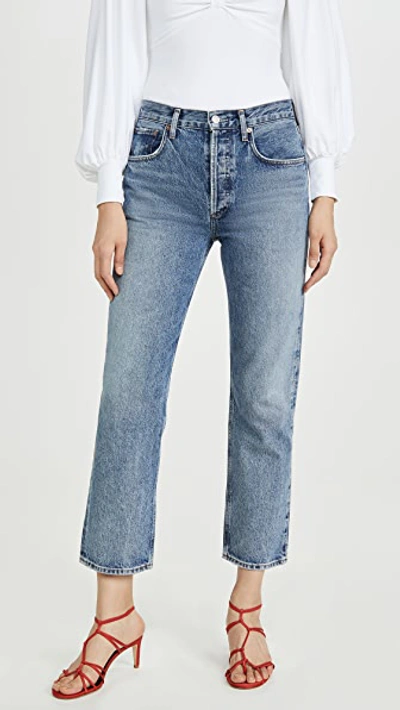 Agolde Vintage Effect Valen Jeans In Blue