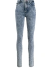 PHILIPP PLEIN HIGH WAISTED DENIM JEGGINGS