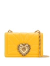 Dolce & Gabbana Large Devotion Matelassé Nappa Leather Shoulder Bag In Yellow