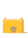 Dolce & Gabbana Large Devotion Matelassé Nappa Leather Shoulder Bag In Yellow