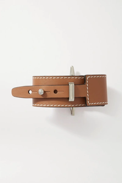 Loewe Gate Leather Bracelet In Tan