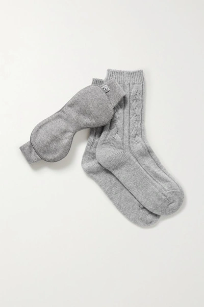 Johnstons Of Elgin Cashmere Socks And Eye Mask Set In Gray