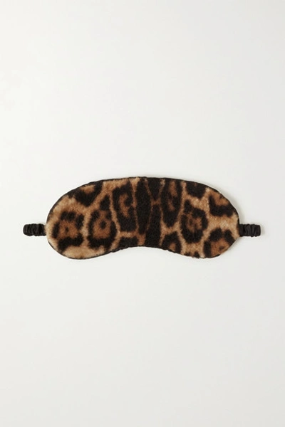 Yves Salomon Leopard-print Shearling Eye Mask In Leopard Print