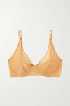 LONELY THEA METALLIC STRETCH-TULLE UNDERWIRED SOFT-CUP BRA
