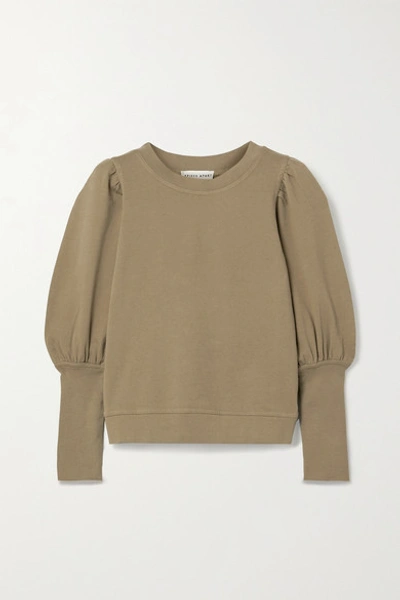 Apiece Apart Olimpio Cotton-jersey Sweatshirt In Army Green