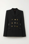 GIVENCHY BUTTON-EMBELLISHED DOUBLE-BREASTED GRAIN DE POUDRE WOOL BLAZER