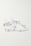 JIMMY CHOO DIAMOND TRAIL STRETCH-MESH, LEATHER AND SUEDE SNEAKERS
