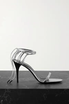 SAINT LAURENT LEXI METALLIC LEATHER SANDALS