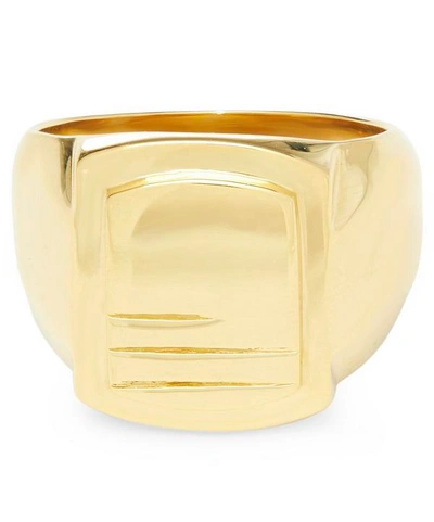 Maria Black Gold-plated Dressing Gownn Lines Signet Ring