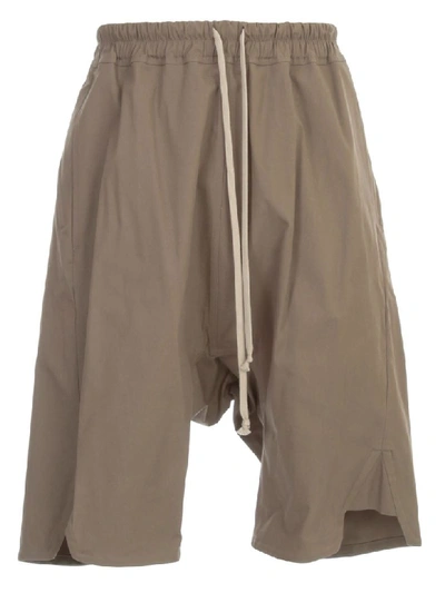 Rick Owens Pants Drop Crotch Elastic Waist Maxi Cotton In Brown