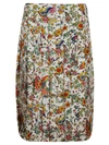 Tory Burch Contrast Binding Pleated Pencil Skirt In Ivory
