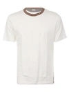 ELEVENTY STRIPED-NECK T-SHIRT,11185823