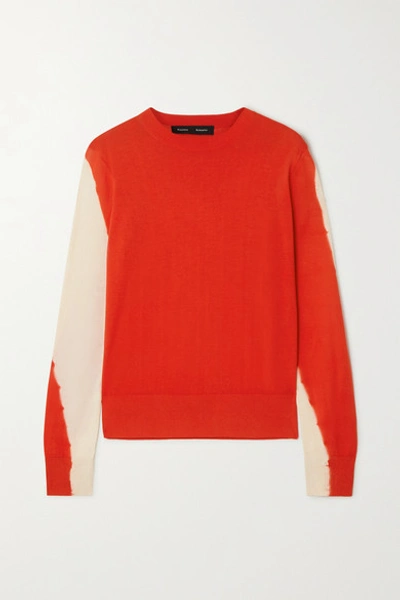 Proenza Schouler Tie Dye Sleeve Cotton Blend Sweater In Red