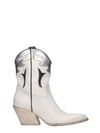 ELENA IACHI TEXAN ANKLE BOOTS IN WHITE LEATHER,11186574